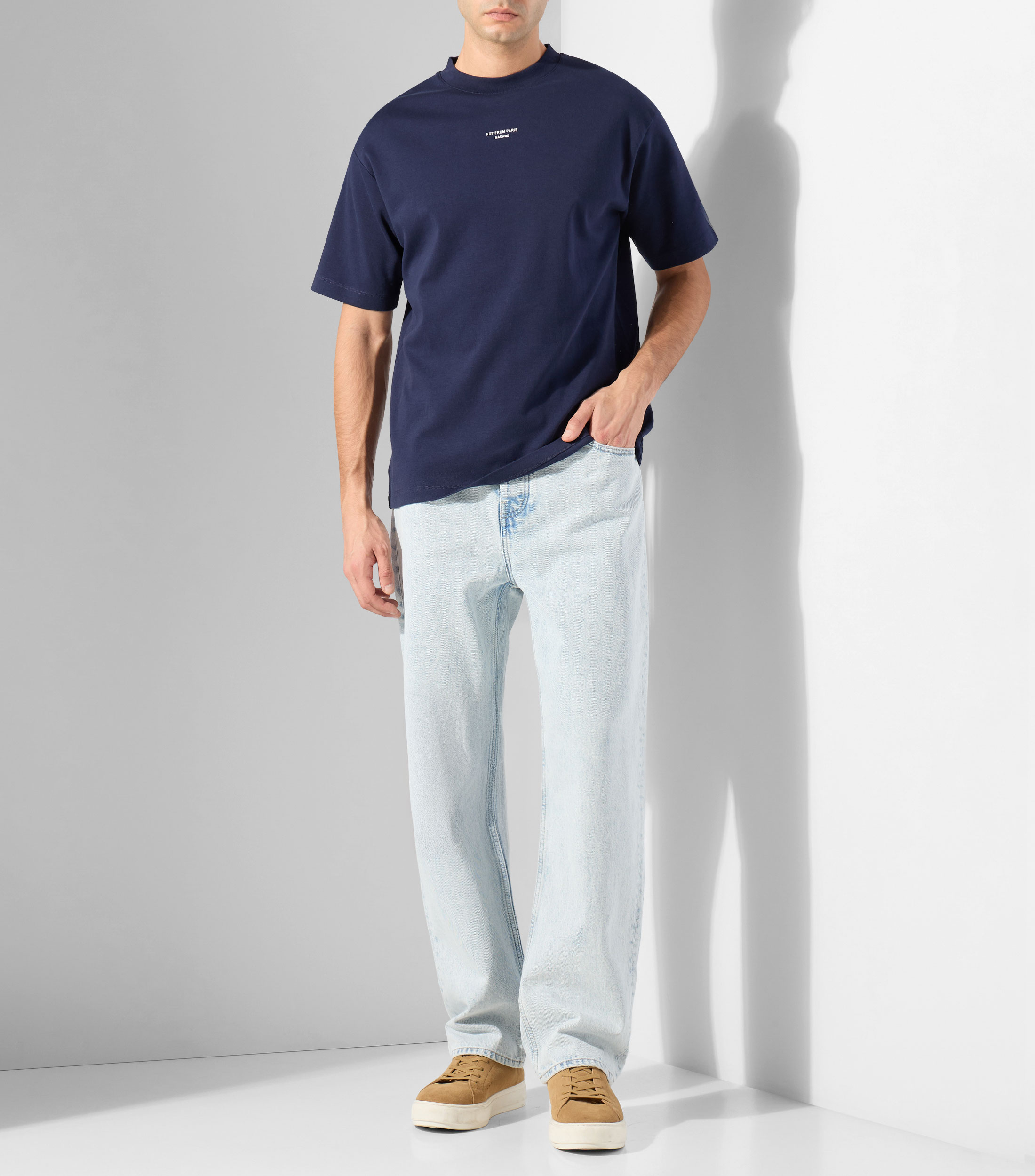 Playera cuello redondo manga corta lisa Hombre